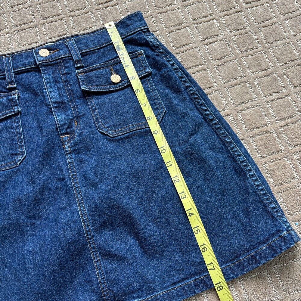 J Crew Patch Pocket Denim Jean Skirt Women's 28 Blue A Line Western Cowgirl Cute - Picture 6 of 7
